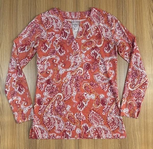 Coolibar UPF 50+ Langarmshirt Damen XS Paisley Print Koralle Outdoor Active - Bild 1 von 9