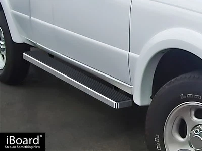 Pasos laterales de acero pulido APS aptos para Ford Ranger Mazda B Super Cab 98-11 2 puertas Foto 1 de 4