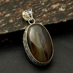 Montana Agate Gemstone Handmade Antique Design Pendant Jewelry 2.4" AP-87267 - Picture 1 of 1