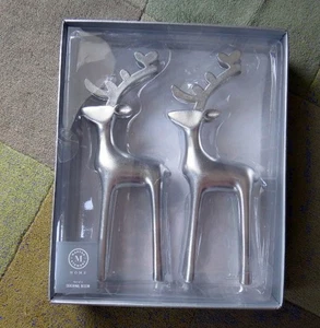 MARTHA STEWART HOME DECOR 11" Silver Reindeer Figurines - Picture 1 of 24