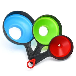Wide Mouth Wine Flask Silicone Folding Funnels Kitchen Gadgets Filter Funnel - Picture 1 of 12