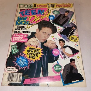 No. 10 HOLLYWOOD TEEN PARTY Poster Magazine 1989 NEW KIDS ON THE BLOCK - Picture 1 of 3