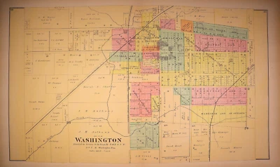 Mapa Plat 1891 ~ WASHINGTON Twp., TAZEWELL Co., ILLINOIS - (17x27)-#23 Foto 1 de 2