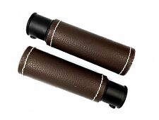 Brown leather telescopic 16 - 19mm Curtain PoleCurtain Poles Stitched Tub  (193)