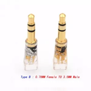 Vergoldet MMCX/,78 mm Buchse auf 3,5 mm Stecker Konverter Adapter für T1 T5p D600 D7 - Bild 1 von 8