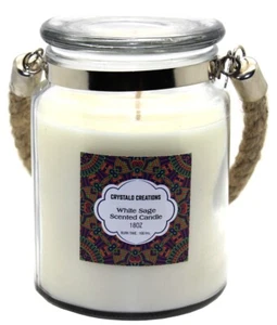 Crystalo Creations Long Lasting Scented Candle with Rope Handle 18 Ounce - Picture 1 of 15