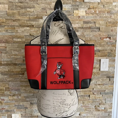 NC State Wolfpack Women’s Purse College North Carolina embroidered Red/Black Cover