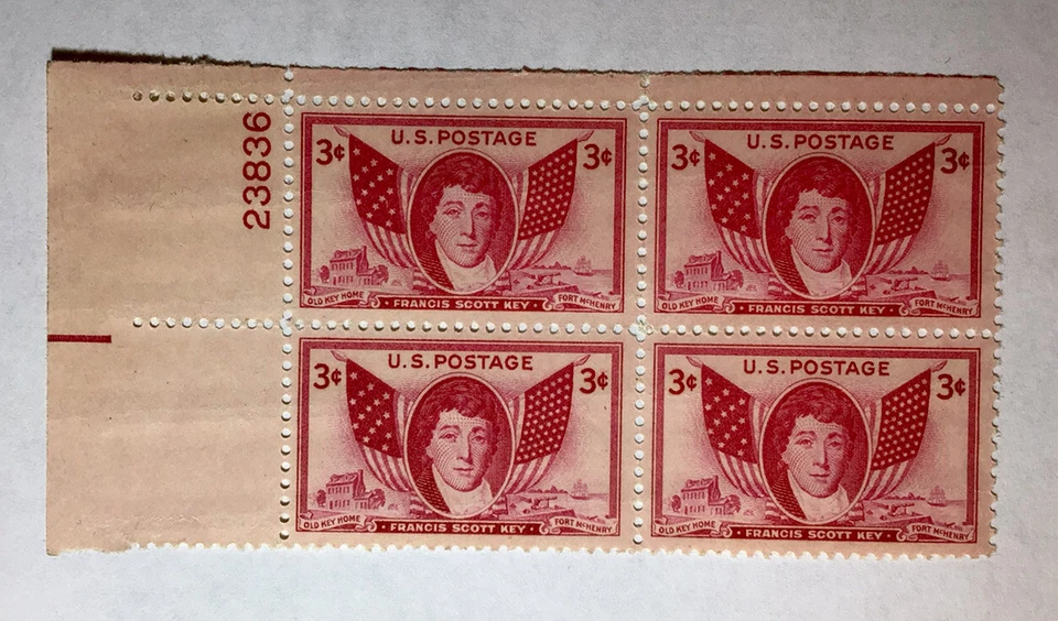 US 3 Cent Composer Francis Scott Key 1948, Block Of 4 Stamps Scott #962, MNH. - Image 1 of 1