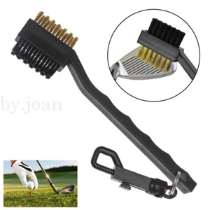 Double Sided Golf Cleaning Wire Nylon Brush Groove Cleaner Club Ball - Picture 1 of 10