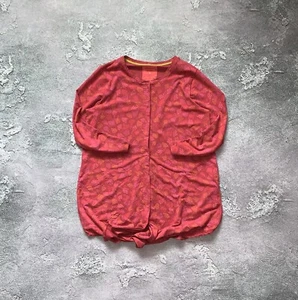 Gudrun Sjoden M Printed FlowersButton Up Dress Kimono Cotton Jacket Sjöden Pink - Picture 1 of 13