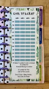 Cuadro de instrumentos rastreador de ejercicios para gimnasio fitness 4 usos con planificador feliz clásico delgado ~ - Imagen 1 de 3