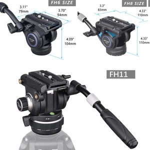 Cabezal de video fluido de alta resistencia Cabezal de amortiguación Cabezal de trípode Cabezal de arrastre para DSLR Camc - Imagen 1 de 34