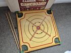Vintage Carrom Game Board And 2 X Cue Sticks (No Playing Pieces) In Box