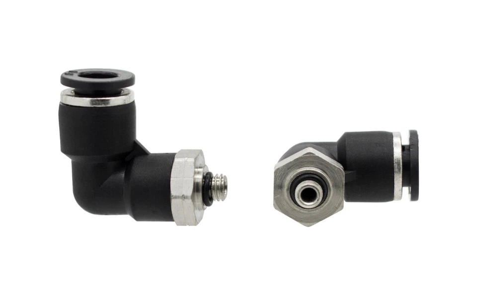 10 x 1/4" OD 10-32 UNF Male Elbow One Touch Push to Connect Air Fitting - Image 1 of 1
