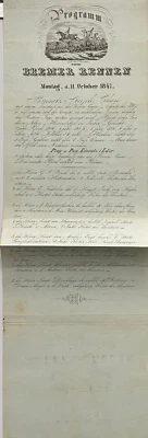 Bremer Pferderennen - Programm   Steeple Chase - seltner original Flyer 1847 - Bild 1 von 3