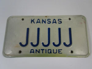 Kansas Antique Automobile Truck JJJJJ Vanity License Plate Tag - Picture 1 of 3