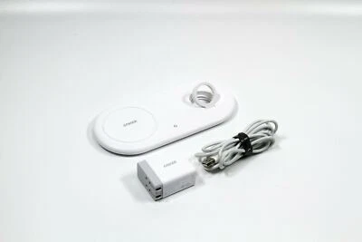 Alfombrilla de carga Anker PowerWave+ con soporte para reloj - blanca Foto 1 de 3