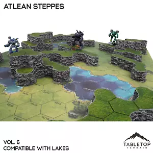 Juegos de colinas de mapas compatibles con lagos - Estepas Atlean - Wargames mecánicos a pequeña escala 6 mm - Imagen 1 de 7