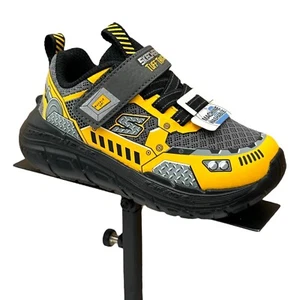 Skechers Toddler Boys Slip-On Sneaker Size 7 Yellow Black Shoes Flexible Comfort - Picture 1 of 13