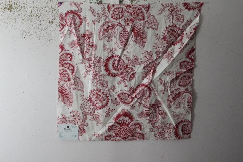 Duralee, Crown Head Paisley, Paisley, 26" W X 26" L, Color Red - Image 1 of 1