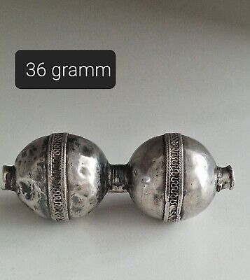 Ungewöhnlich Tolles Alte Silber Bead Aus Turkmenistan Authentisch 36 Gramm • 69€