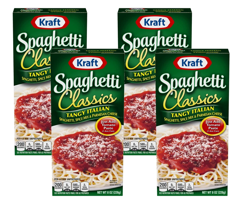 (Paquete de 4) Kraft Spaghetti Classics, Tangy Italian, 8 OZ Foto 1 de 1
