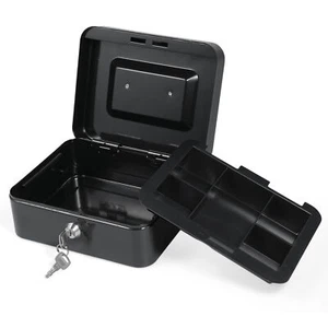 Cash Box with Detachable Tray 2 Keys Included Money Saving Box Coin Storage N7Q8 - Picture 1 of 6