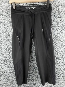 Mountain Hardwear Women Grey Black Capri Hiking Pants Sz XS 25x16 Stretch Waist - Picture 1 of 13