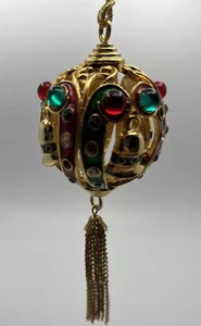 Hollytree Jewel Ornament Ball Tassel Vintage Original Box - Picture 1 of 9