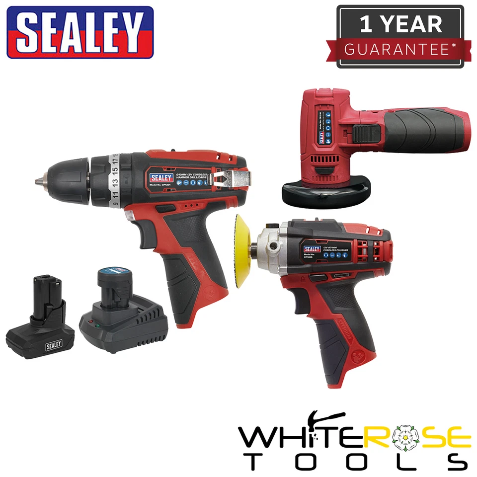 Sealey Cordless Power Tool Combo Kit 3 x 12V SV12 Series - Image 1 of 4