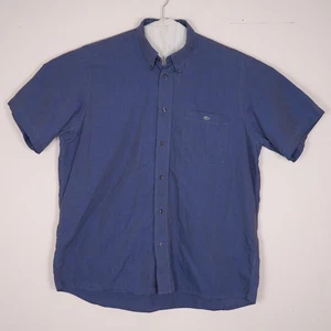 Lacoste Herren Hemd blau bestickt Taschen Kurzarm Button Down Gr. 42 L - Bild 1 von 12
