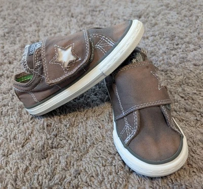 Boys Size 9 Brown Converse One star Athletic Slip On Shoes EUC - Imagem 1 de 4