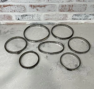 7 VTG Round Oval Metal Embroidery Hoops Cork Spring Tension Boyle Adjusto Avon - Picture 1 of 19