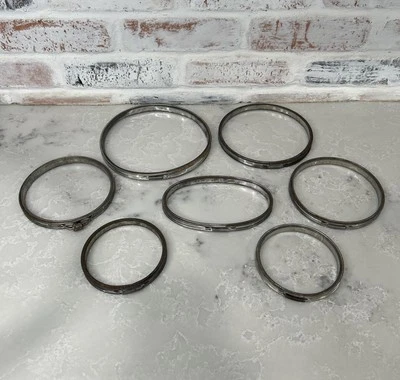 7 VTG Round Oval Metal Embroidery Hoops Cork Spring Tension Boyle Adjusto Avon - Image 1 of 4