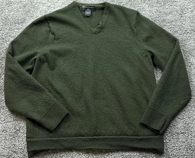 Suéter Banana Republic Para Hombre Grande Verde Oscuro 100% Lana Merino Cuello en V Pullover Foto 1 de 4