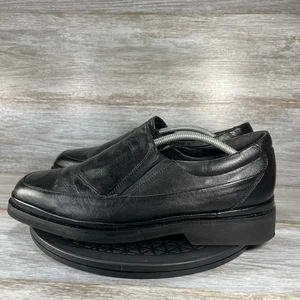 Hitchcock Men's Black Leather Driving Loafers Shoes Size 10.5 6E Wide - Picture 1 of 10
