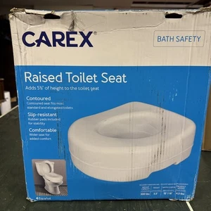 Carex Economy weißer Kunststoff-Toilettensitzerhöhung 5-1/2" Höhe bis 300 Pfund - Bild 1 von 5
