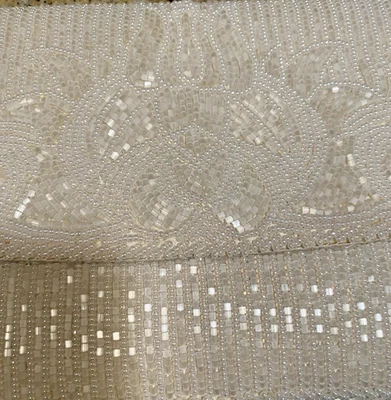 Vintage 50s 60s La Regale Beaded Evening Bag White Wedding Formal Handbag Purse - Image 1 of 4