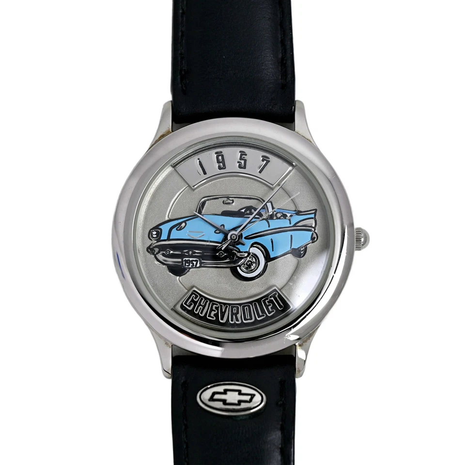 Reloj Coche Chevrolet Fossil Relic 1957 Edición Limitada Coleccionable Cuero Negro Foto 1 de 4