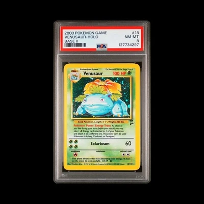 PSA 8 Venusaur-Holo Rare 2000 Pokémon Game Base Set 2 Unlimited #18 NM-MT - Image 1 of 2