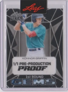 Hoja de metal KONNOR GRIFFIN 2024 Piratas de Pittsburgh preproducción PRUEBA RC 1/1 - Imagen 1 de 2