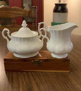 Royal Albert Reverie Bone China White Creamer And Sugar - Picture 1 of 12