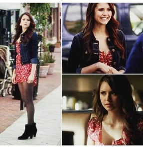 Kimchi blaues Kleid Damen M ASO Elena Gilbert Vampire Diaries Blumen Knopf Mini - Bild 1 von 14