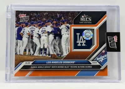 DODGERS Clinch World Series Game Used Relic 2024 Topps Now 861F ORANGE 3/5 NLCS - Image 1 of 3