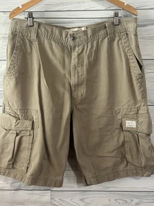 Levis Cargo Shorts Mens 36 Khaki Tan Utility Pockets Outdoor Classic Cotton j29 - Picture 1 of 5