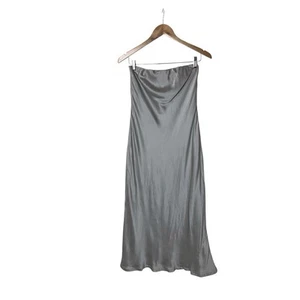 Trägerloses Satin-Schlupfkleid Reformation grau Seide M 2381 - Bild 1 von 6