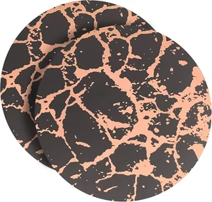Black Rose Gold Marble round Cork Placemats - Heat Resistant Placemats, Non-Slip - Picture 1 of 7
