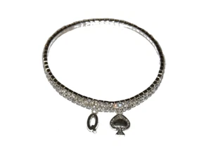 Sexy Diamante Rhinestone Queen of Spade Hotwife Anklet Ankle Jewellery BBC 2 Row - Picture 1 of 1