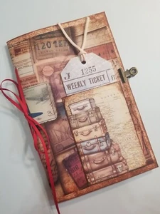 Junk Journal Booklet "TRAVELERS NOTEBOOK" VTG HANDMADE+ Ephemera FULL SIZE 9X6 - Picture 1 of 22