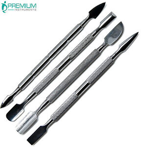 Nail Pusher Cuticle Remover Manicure Pedicure Stainless Steel Tool 4 Pcs New Set